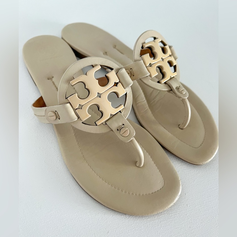 Tory Burch Cream Nude Millers Size 8 Sandals